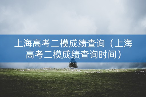 上海高考二模成绩查询（上海高考二模成绩查询时间）
