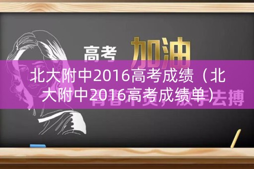 北大附中2016高考成绩（北大附中2016高考成绩单）