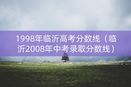 1998年临沂高考分数线（临沂2008年中考录取分数线）