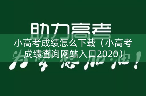 小高考成绩怎么下载(小高考成绩查询网站入口2020) 小高考成绩怎么下载(小高考成绩查询网站入口2020)