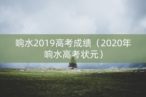 响水2019高考成绩（2020年响水高考状元）