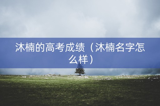 沐楠的高考成绩（沐楠名字怎么样）