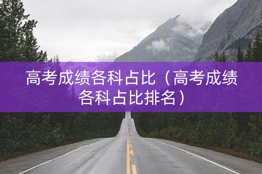 高考成绩各科占比（高考成绩各科占比排名）