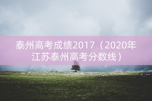 泰州高考成绩2017（2020年江苏泰州高考分数线）