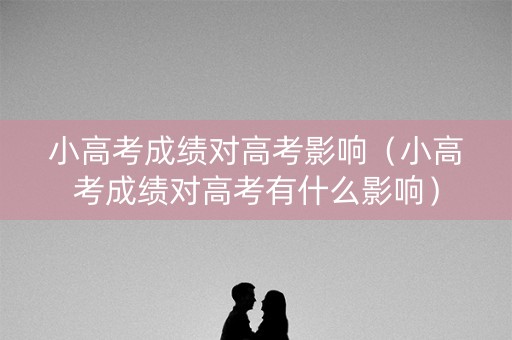 小高考成绩对高考影响（小高考成绩对高考有什么影响）