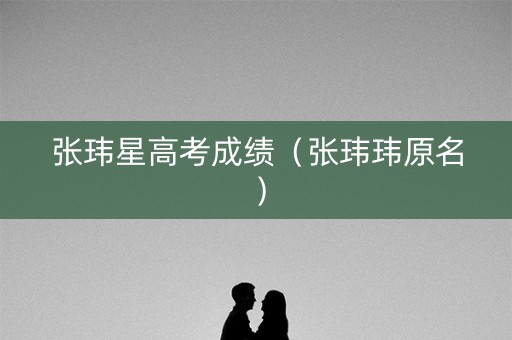 张玮星高考成绩（张玮玮原名）