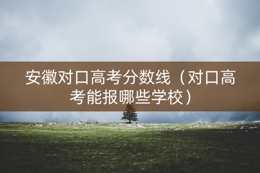安徽对口高考分数线(对口高考能报哪些学校) 安徽对口高考分数线(对口高考能报哪些学校)