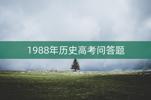 1988年历史高考问答题