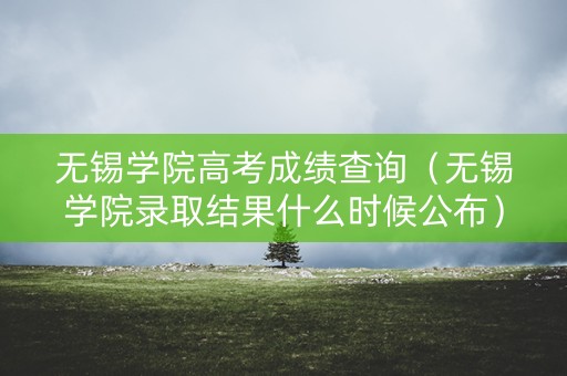 无锡学院高考成绩查询（无锡学院录取结果什么时候公布）