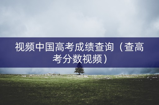 视频中国高考成绩查询（查高考分数视频）