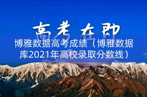 博雅数据高考成绩（博雅数据库2021年高校录取分数线）
