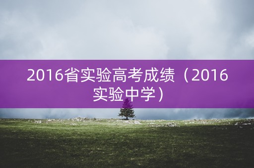 2016省实验高考成绩(2016实验中学) 2016省实验高考成绩(2016实验中学)