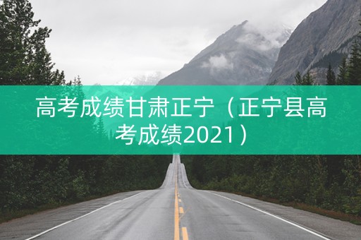 高考成绩甘肃正宁（正宁县高考成绩2021）