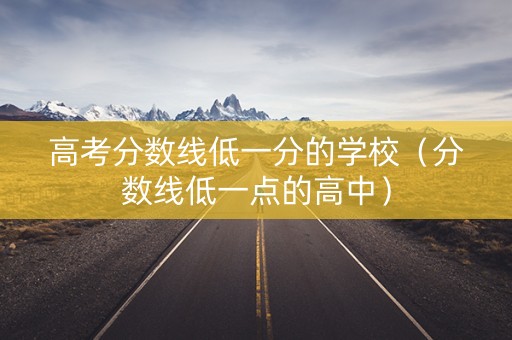 高考分数线低一分的学校（分数线低一点的高中）