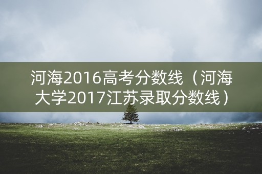 河海2016高考分数线（河海大学2017江苏录取分数线）