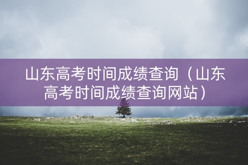 山东高考时间成绩查询（山东高考时间成绩查询网站）