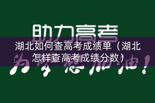 湖北如何查高考成绩单（湖北怎样查高考成绩分数）