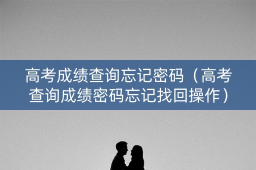 高考成绩查询忘记密码(高考查询成绩密码忘记找回操作) 高考成绩查询忘记密码(高考查询成绩密码忘记找回操作)