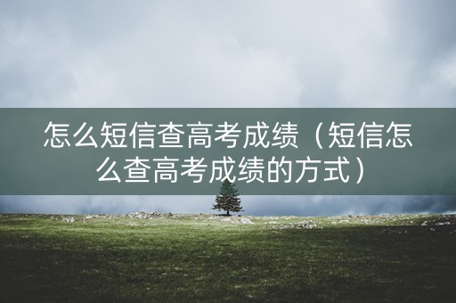 怎么短信查高考成绩(短信怎么查高考成绩的方式) 怎么短信查高考成绩(短信怎么查高考成绩的方式)