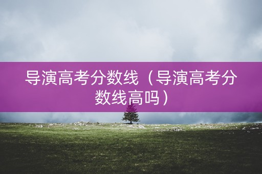 导演高考分数线(导演高考分数线高吗) 导演高考分数线(导演高考分数线高吗)