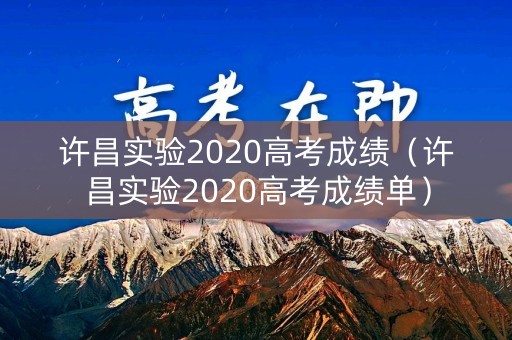 许昌实验2020高考成绩（许昌实验2020高考成绩单）