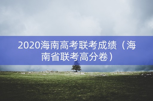 2020海南高考联考成绩（海南省联考高分卷）