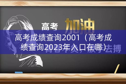 高考成绩查询2001（高考成绩查询2023年入口在哪）