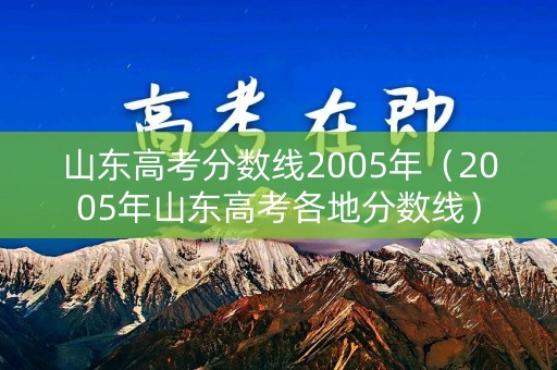 山东高考分数线2005年（2005年山东高考各地分数线）