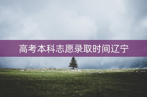 高考本科志愿录取时间辽宁