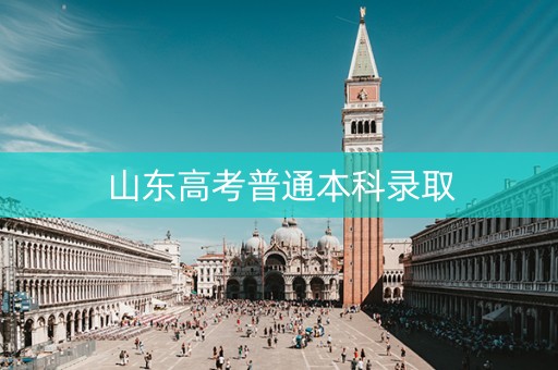 山东高考普通本科录取