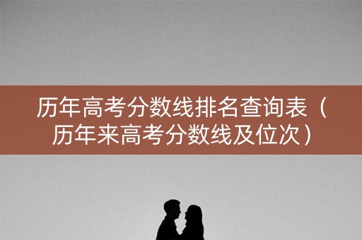 历年高考分数线排名查询表（历年来高考分数线及位次）
