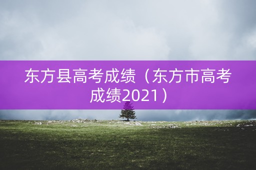 东方县高考成绩（东方市高考成绩2021）