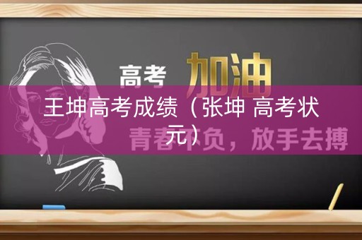 王坤高考成绩（张坤 高考状元）