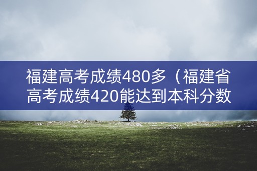福建高考成绩480多（福建省高考成绩420能达到本科分数线）