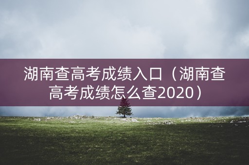 湖南查高考成绩入口（湖南查高考成绩怎么查2020）