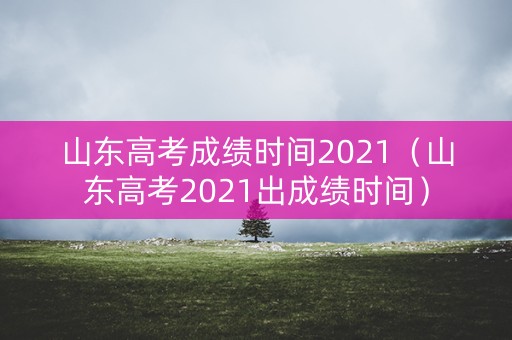 山东高考成绩时间2021（山东高考2021出成绩时间）