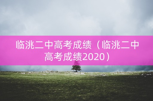 临洮二中高考成绩（临洮二中高考成绩2020）