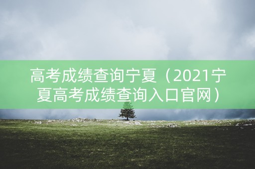 高考成绩查询宁夏（2021宁夏高考成绩查询入口官网）