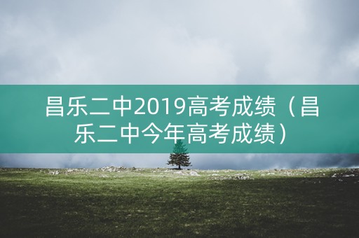 昌乐二中2019高考成绩（昌乐二中今年高考成绩）