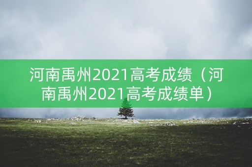 河南禹州2021高考成绩（河南禹州2021高考成绩单）