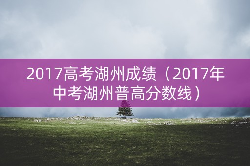 2017高考湖州成绩（2017年中考湖州普高分数线）