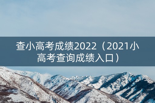 查小高考成绩2022（2021小高考查询成绩入口）