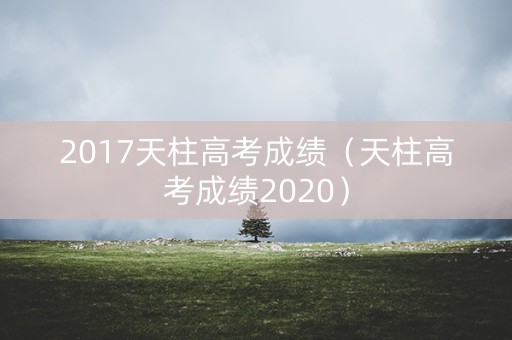 2017天柱高考成绩（天柱高考成绩2020）