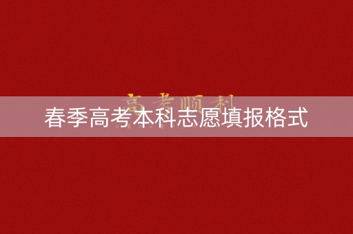 春季高考本科志愿填报格式