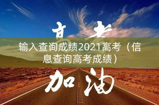 输入查询成绩2021高考（信息查询高考成绩）