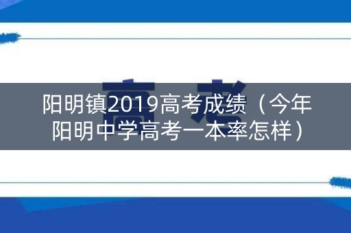 阳明镇2019高考成绩（今年阳明中学高考一本率怎样）