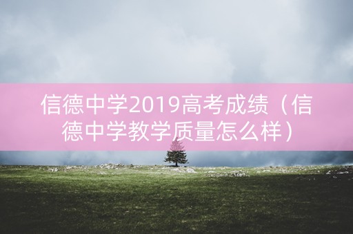 信德中学2019高考成绩（信德中学教学质量怎么样）