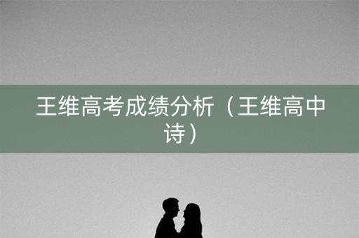 王维高考成绩分析（王维高中诗）