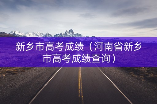 新乡市高考成绩（河南省新乡市高考成绩查询）