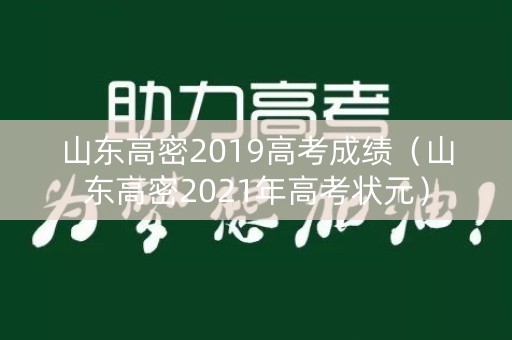 山东高密2019高考成绩（山东高密2021年高考状元）